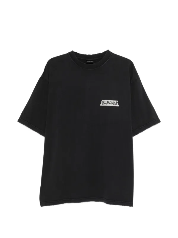 BALENCIAGA ロゴプリント Tシャツ S ブラック Balenciaga ロゴ Tシャツ | ブラック | FARFETCH JP