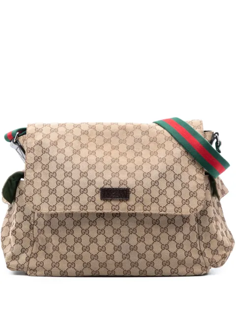 Gucci Pre-Owned 2016-2025 GG Canvas Web Flap Diaper Bag crossbody bag