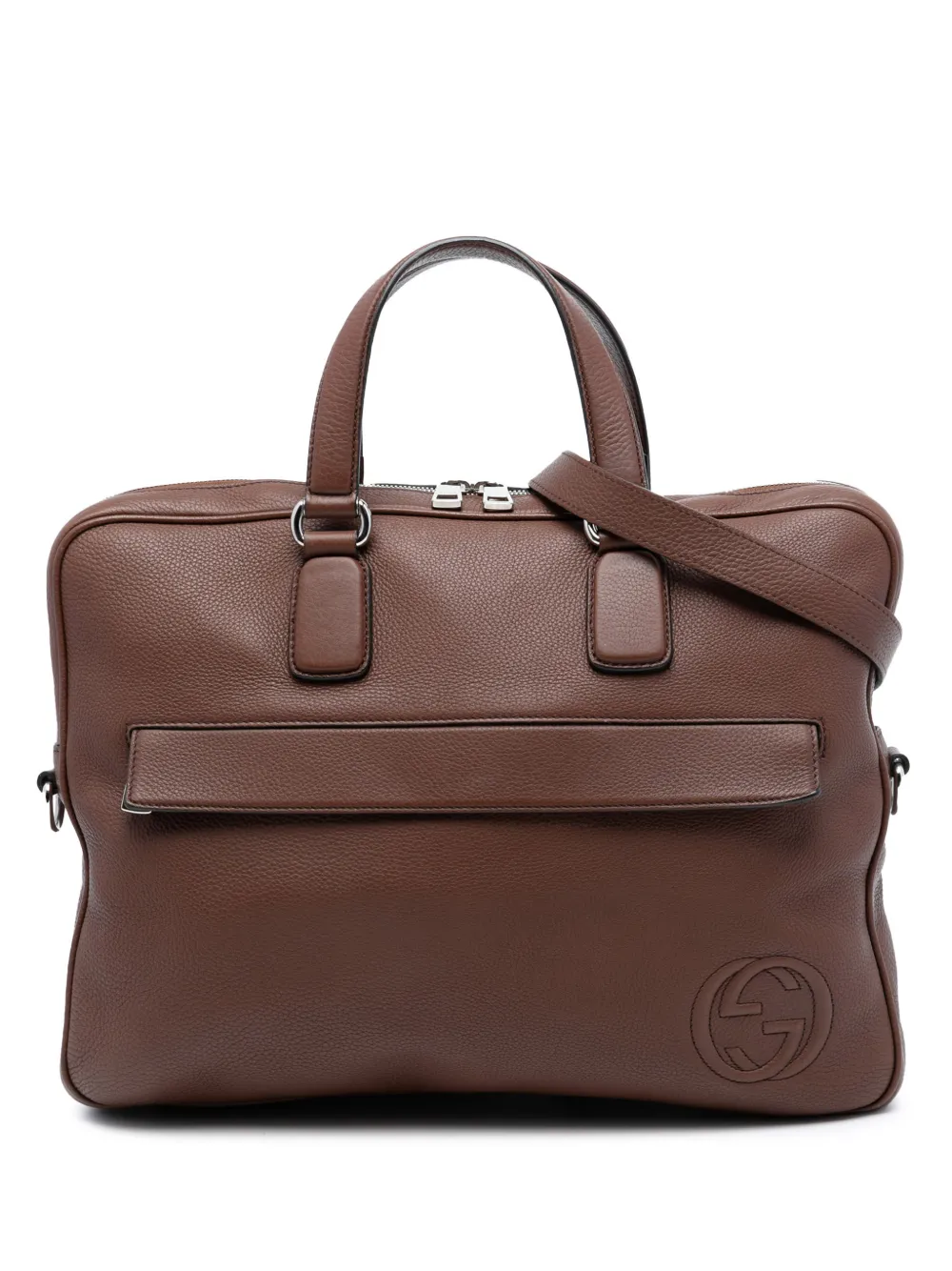 Gucci Pre-Owned 2016-2025 Leather Soho Briefcase business bag - Marrone