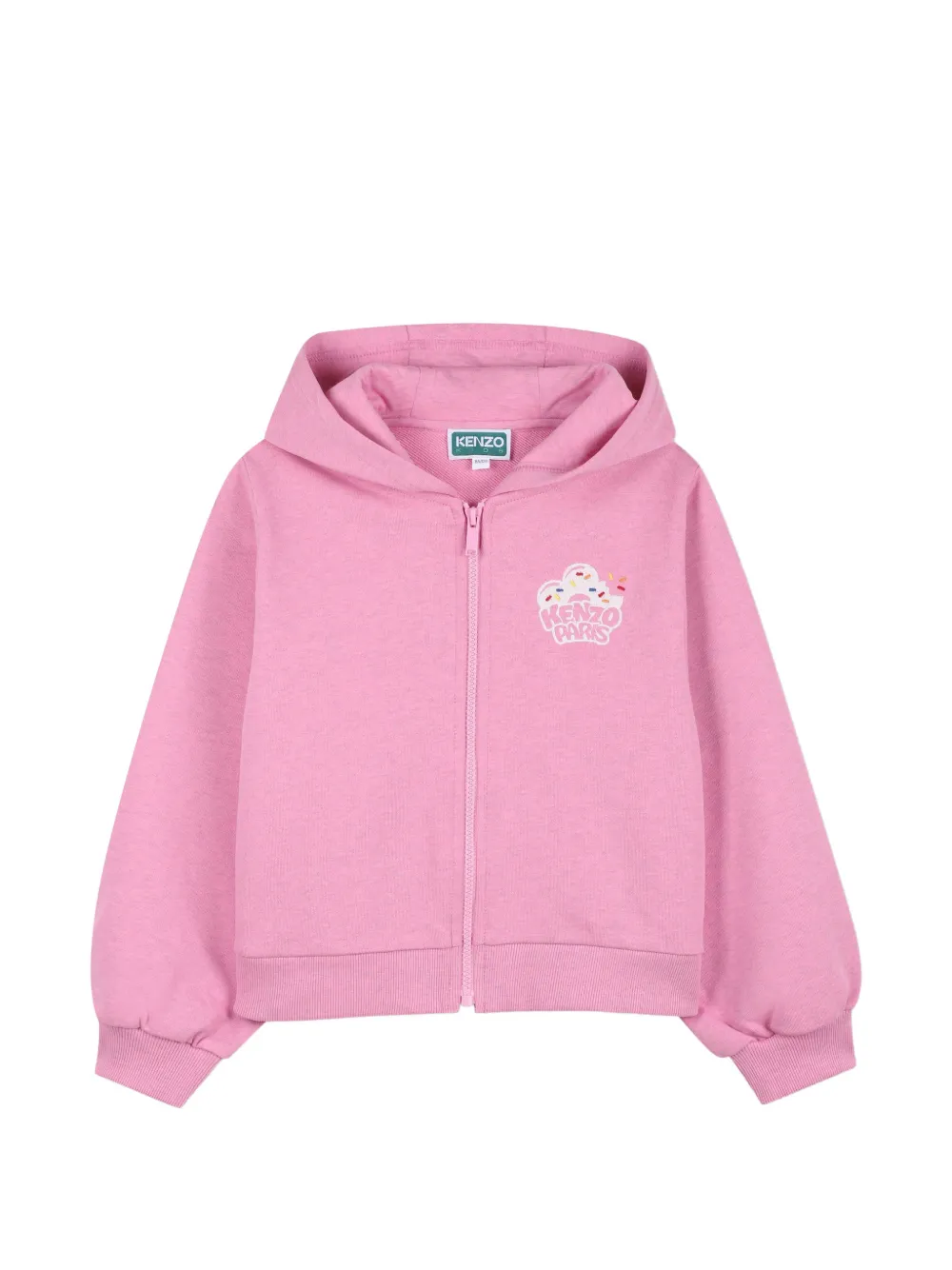 Kenzo Kids Happy Sweet zip hooded sweatshirt - Rosa