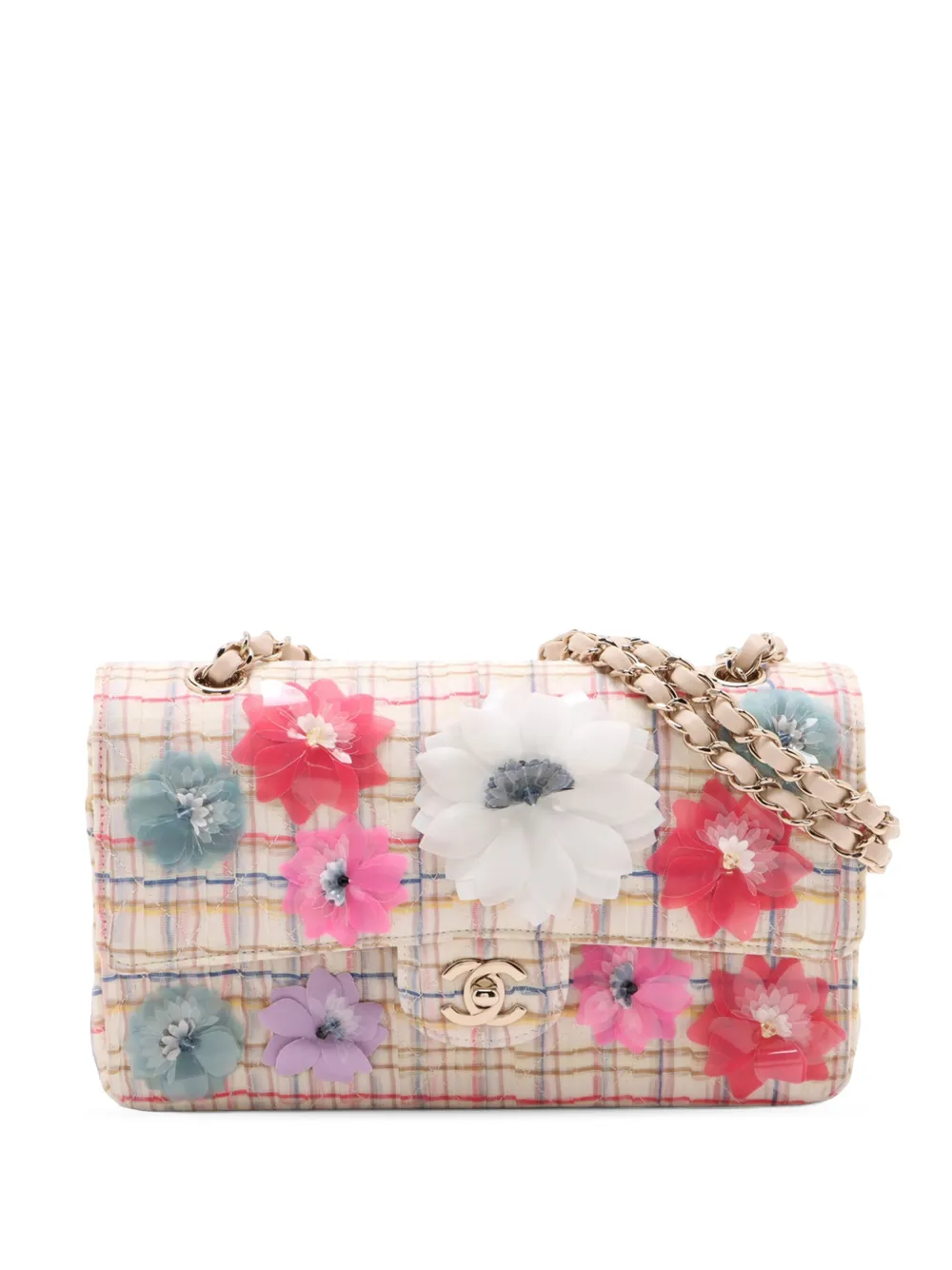 CHANEL Pre-Owned Borsa a spalla CC in pelle di agnello e cotone trapuntato con applicazione 2019 - Multicolore