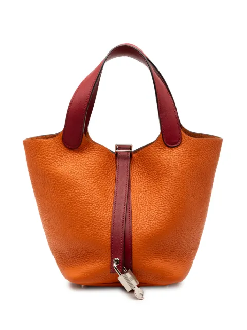Hermès Pre-Owned 2016 Bicolor Clemence and Swift Picotin Lock 18 handbag