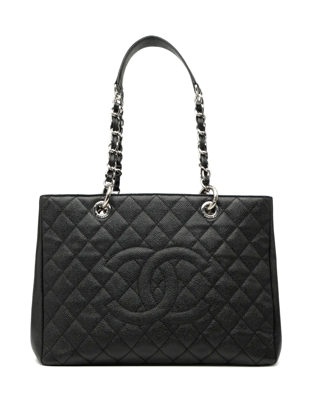 CHANEL Pre-Owned 2013-2014 Caviar Grand Shopping tote bag - Nero