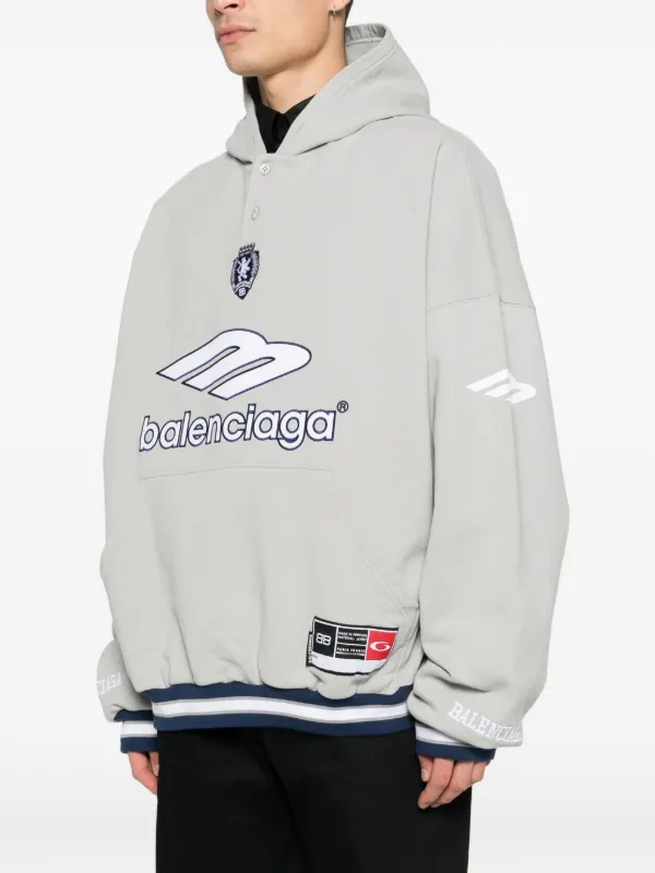 Balenciaga Logo Hoodie | Grey | FARFETCH IL