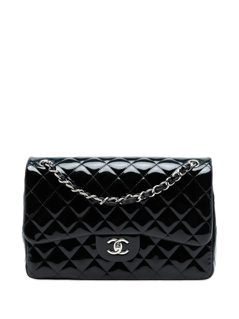 CHANEL Pre-Owned 2014-2015 Jumbo Classic Patent Double Flap shoulder bag - Nero