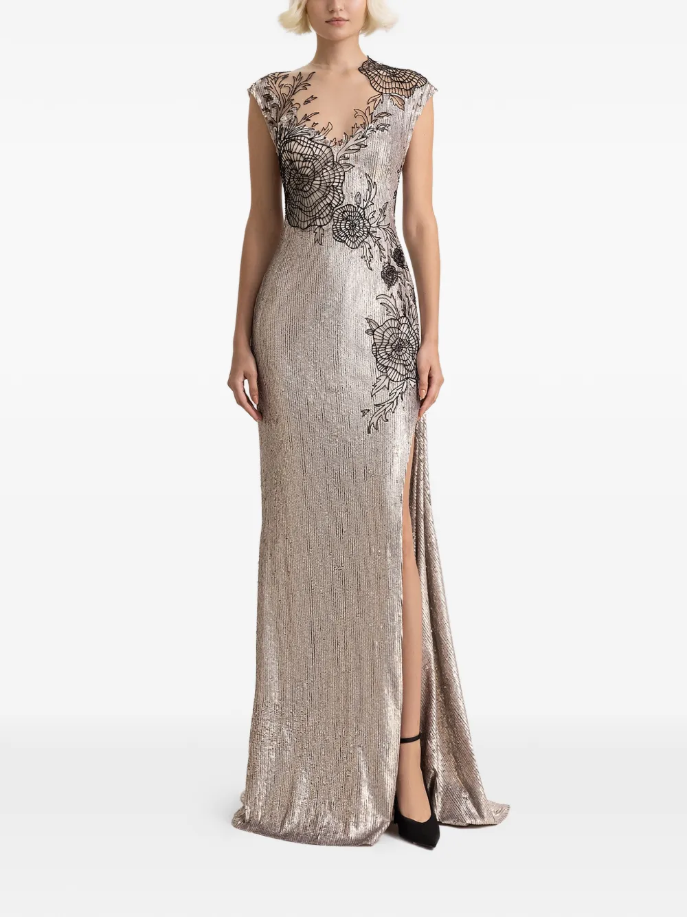 Gemy Maalouf embroidered maxi dress - Grijs