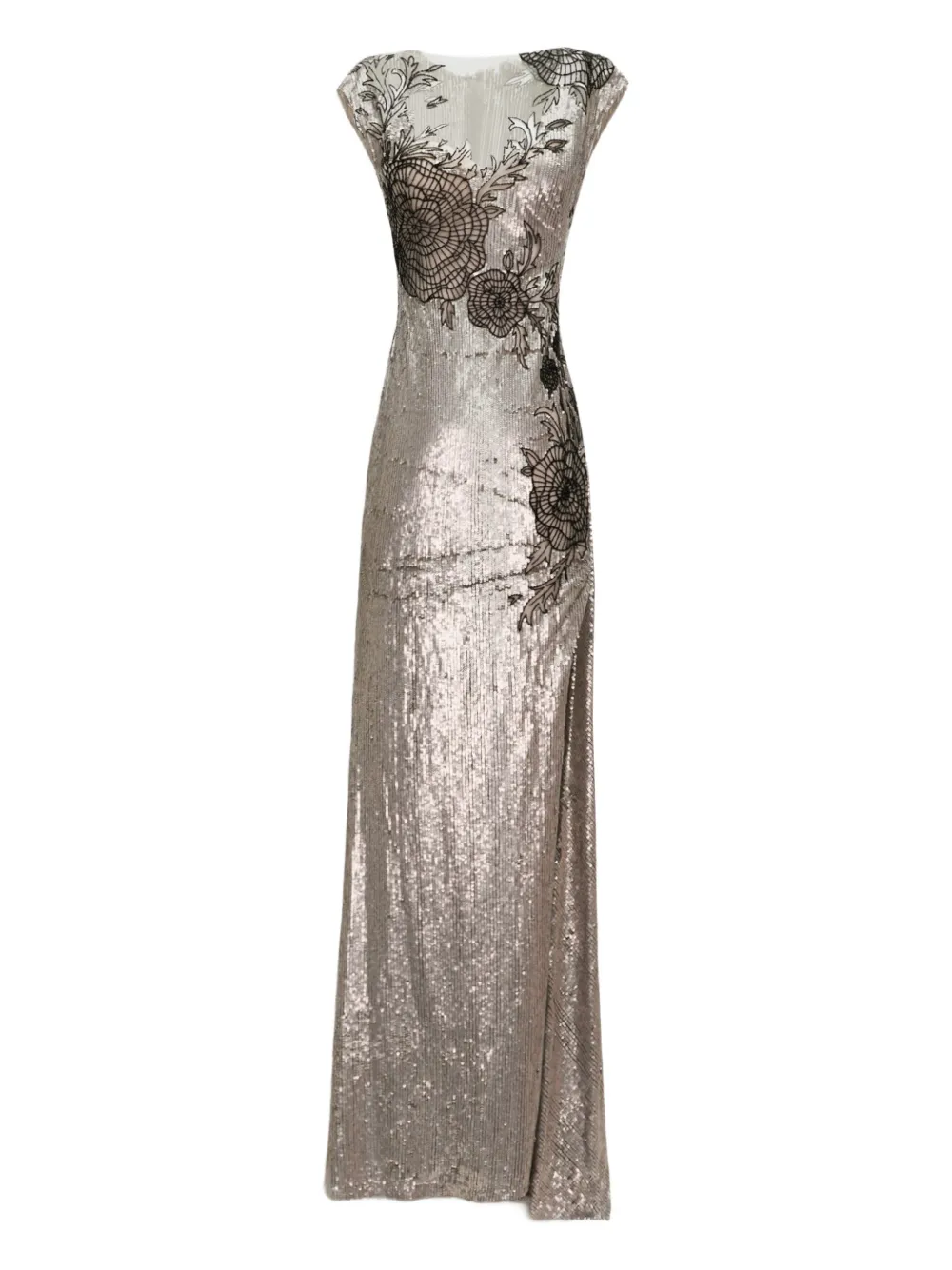Gemy Maalouf embroidered maxi dress - Grigio