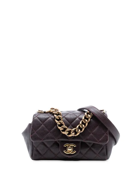 CHANEL Pre-Owned 2016-2017 Mini Quilted Sheepskin Trapezio Flap satchel