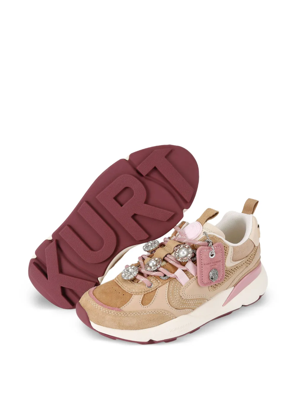Kurt Geiger London Kurt Runner verfraaide sneakers Beige