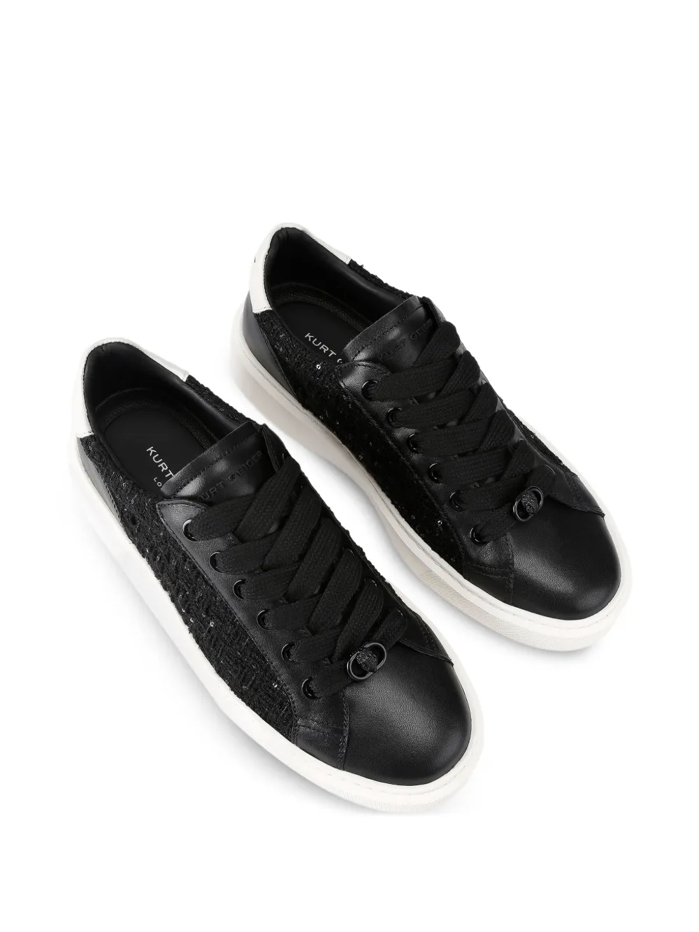 Kurt Geiger London Tweed Albion sneakers met reliëf Zwart
