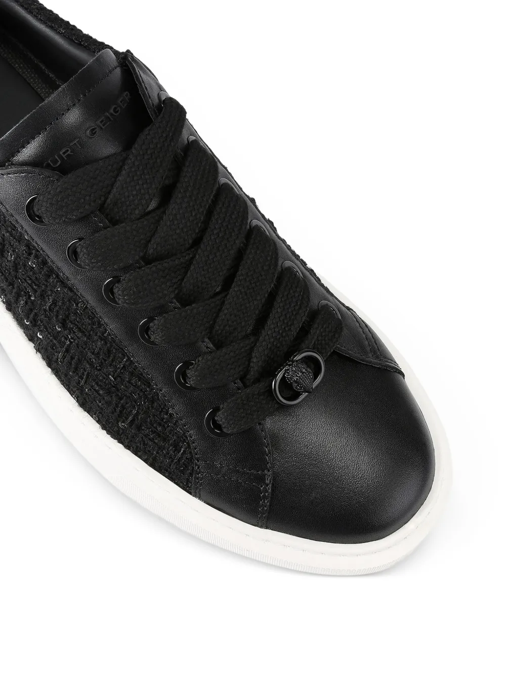 Kurt Geiger London Tweed Albion sneakers met reliëf Zwart