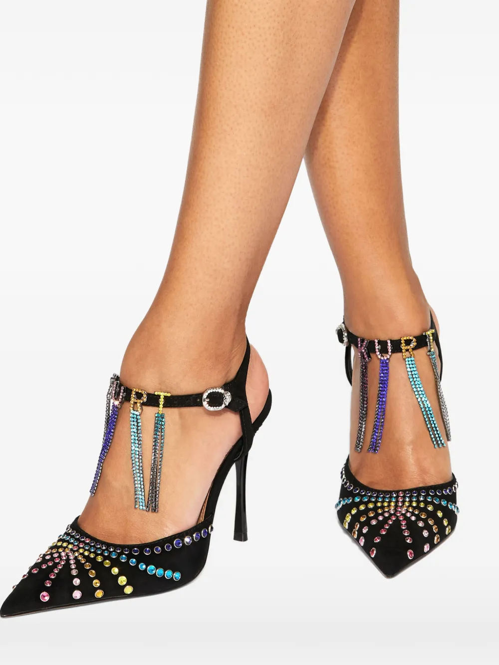 Kurt Geiger London Suède sandalen met kristallen Zwart