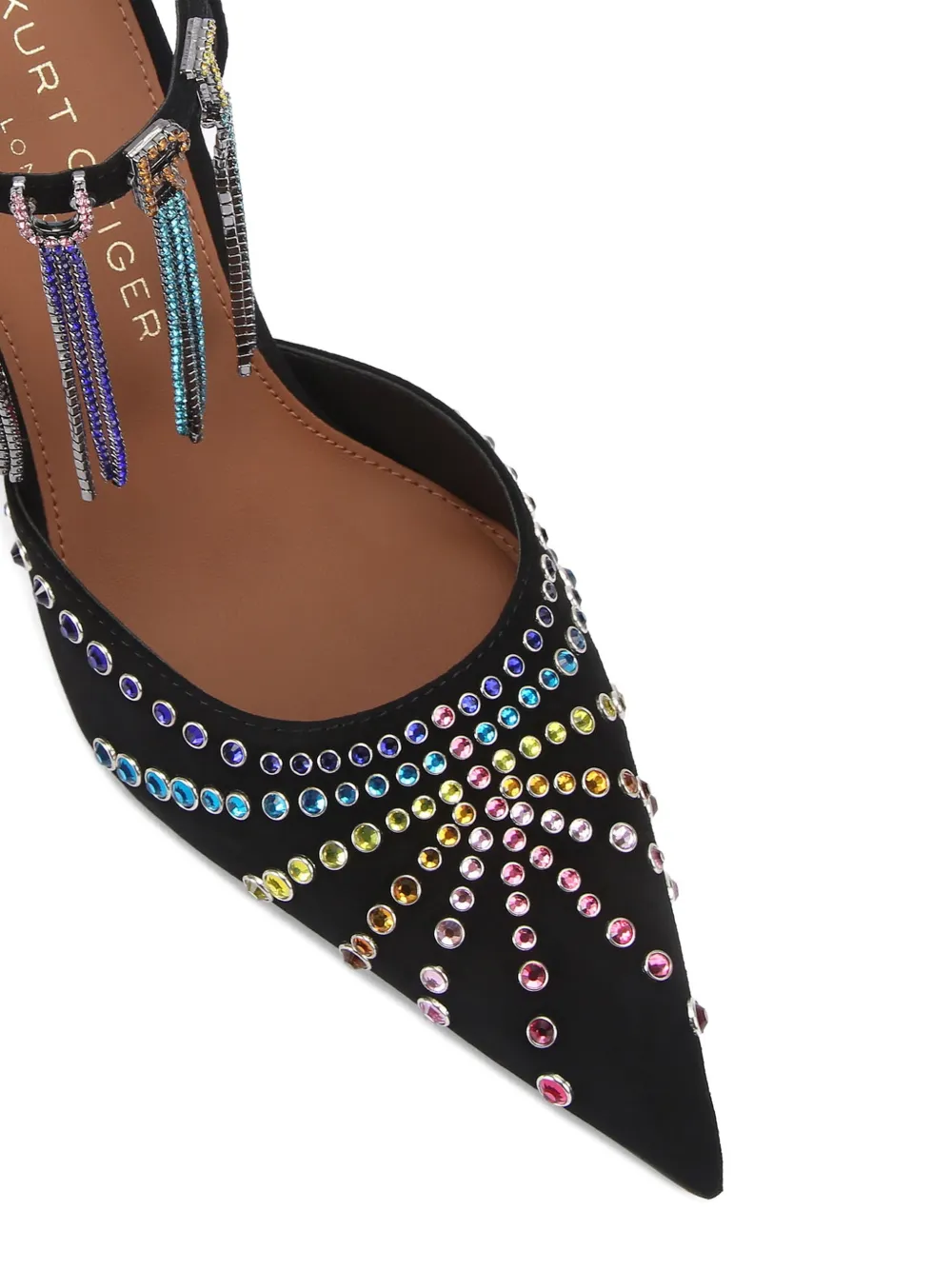 Kurt Geiger London Suède sandalen met kristallen Zwart