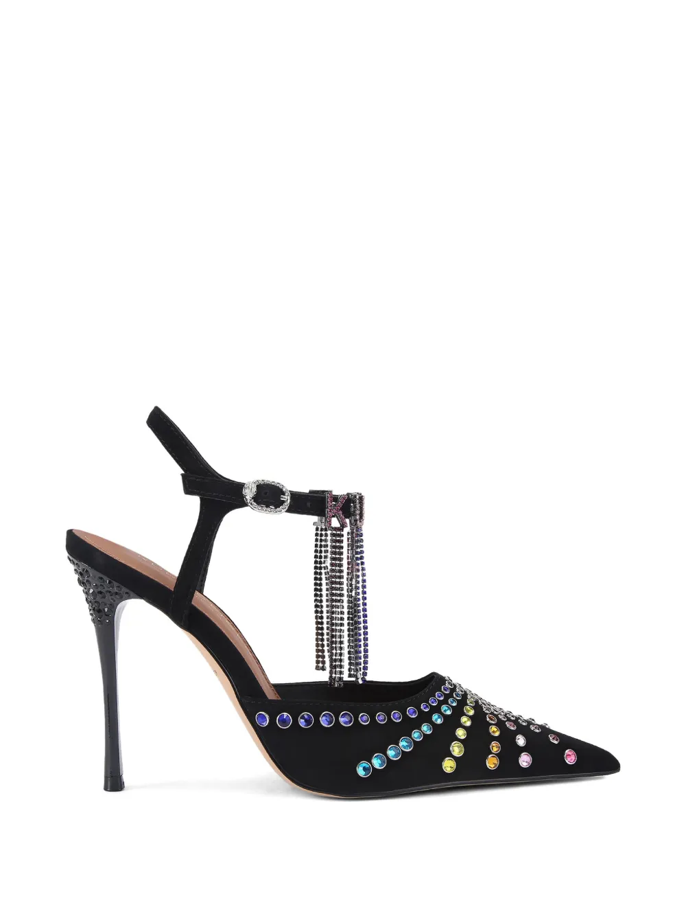 Kurt Geiger London Suède sandalen met kristallen Zwart