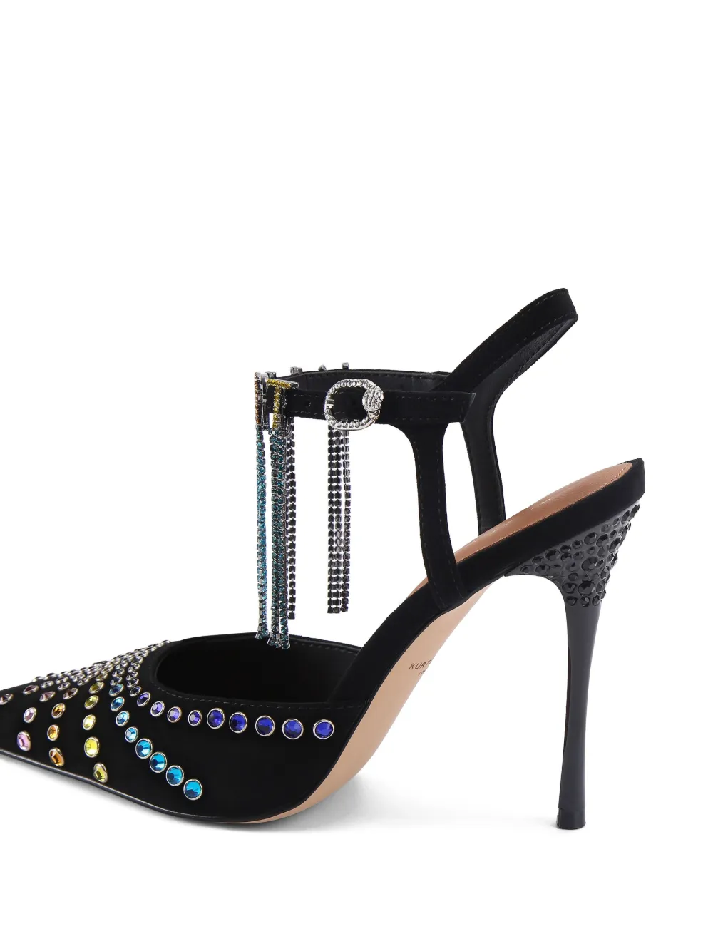 Kurt Geiger London Suède sandalen met kristallen Zwart