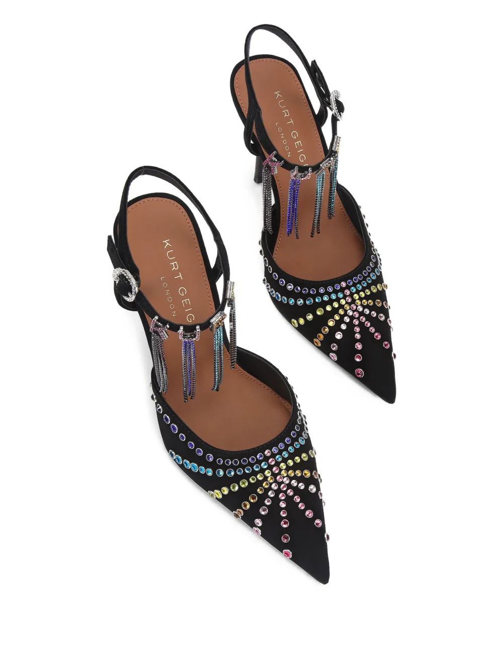 Kurt Geiger London Suède sandalen met kristallen Zwart