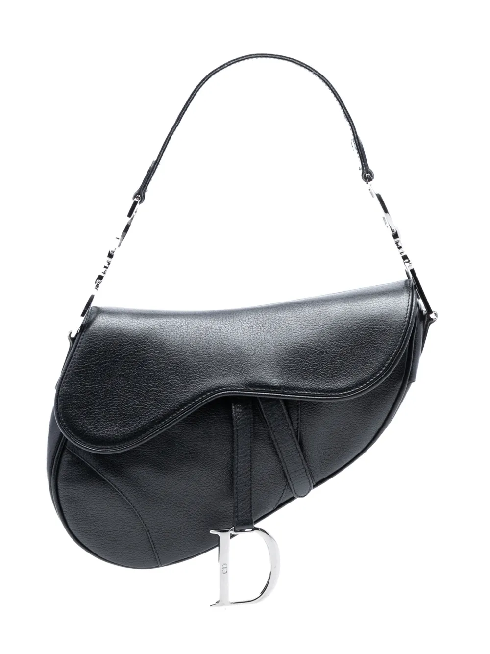 Christian Dior Pre-Owned 2002 Shiny Goatskin Saddle Bag shoulder bag - Nero
