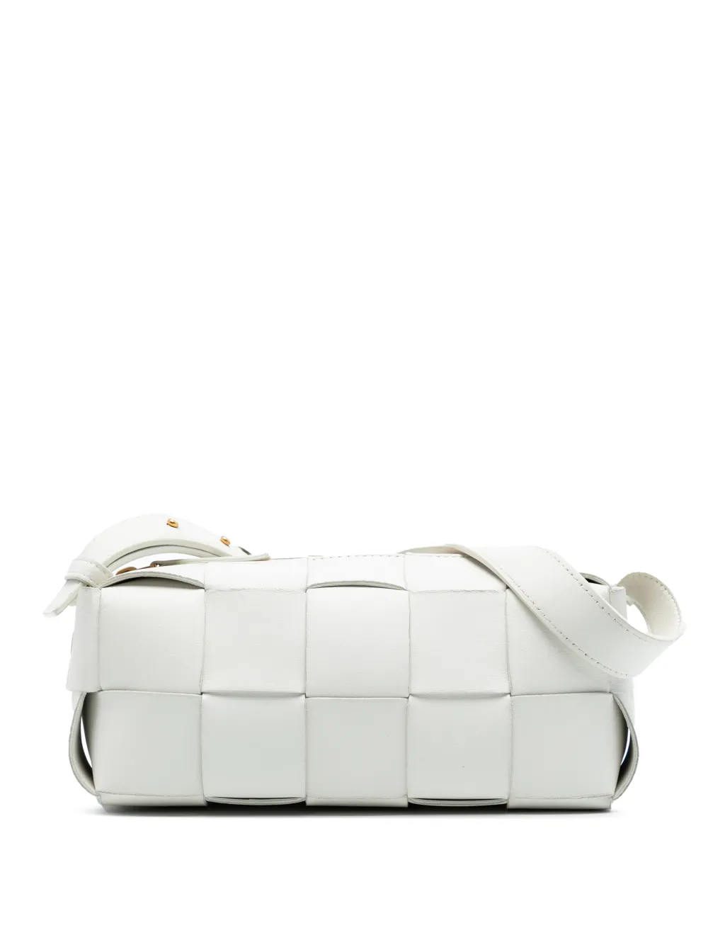 Bottega Veneta Pre-Owned 2012-2025 Small Lambskin Intrecciato Brick Cassette shoulder bag - White
