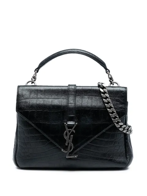 Saint Laurent Pre-Owned sac cabas en cuir embossé façon croco College médium (2016)