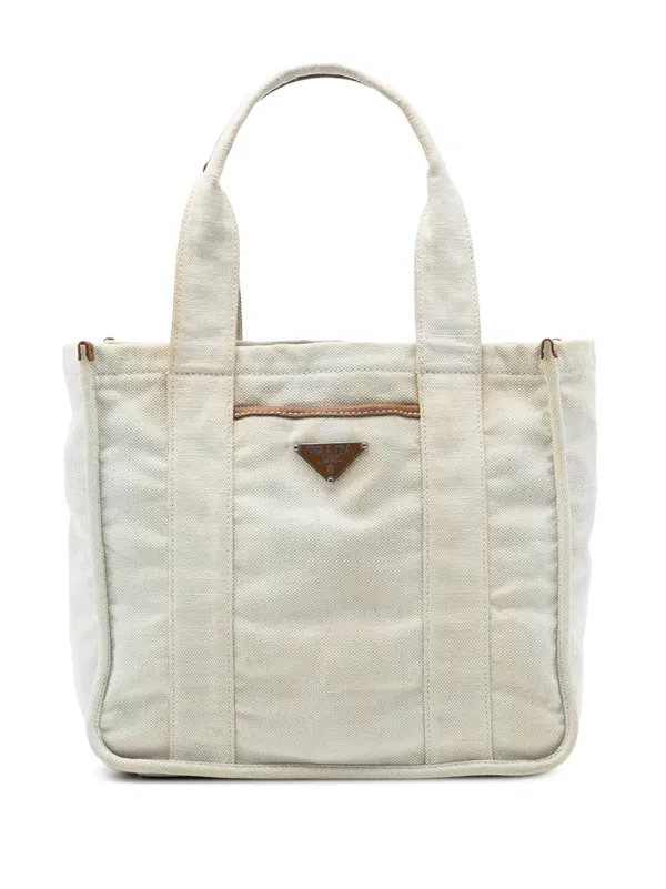 Prada Pre-owned 2013-2025 Canvas Canapa Tote Bag in White