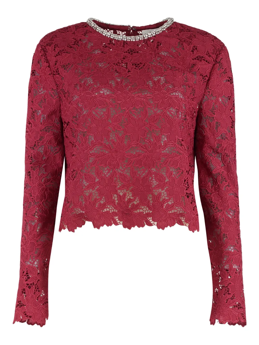 Self-Portrait Top con cristalli - Rosso