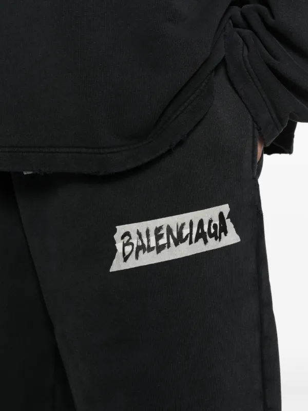 Balenciaga masking-tape Track Pants | Black | FARFETCH ZA