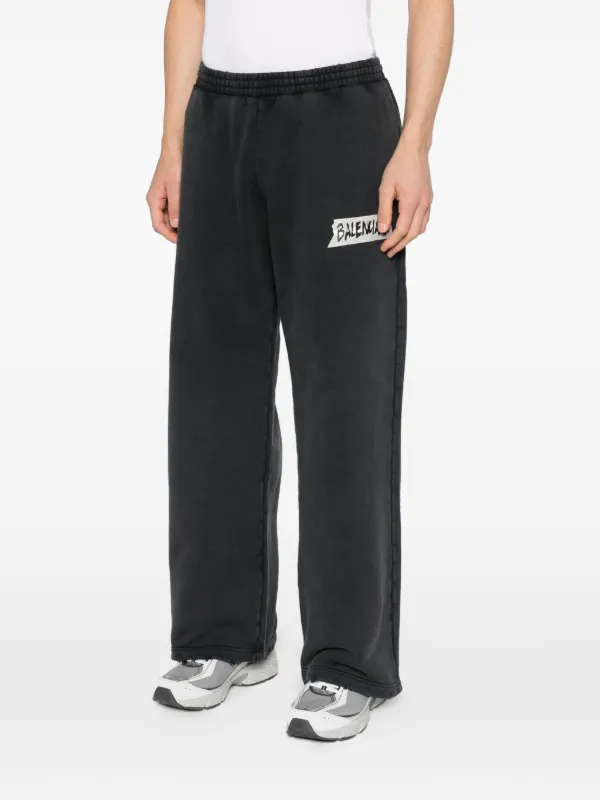 Balenciaga masking-tape Track Pants | Black | FARFETCH ZA