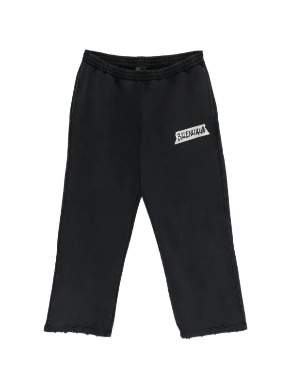 Balenciaga masking-tape Track Pants | Black | FARFETCH ZA