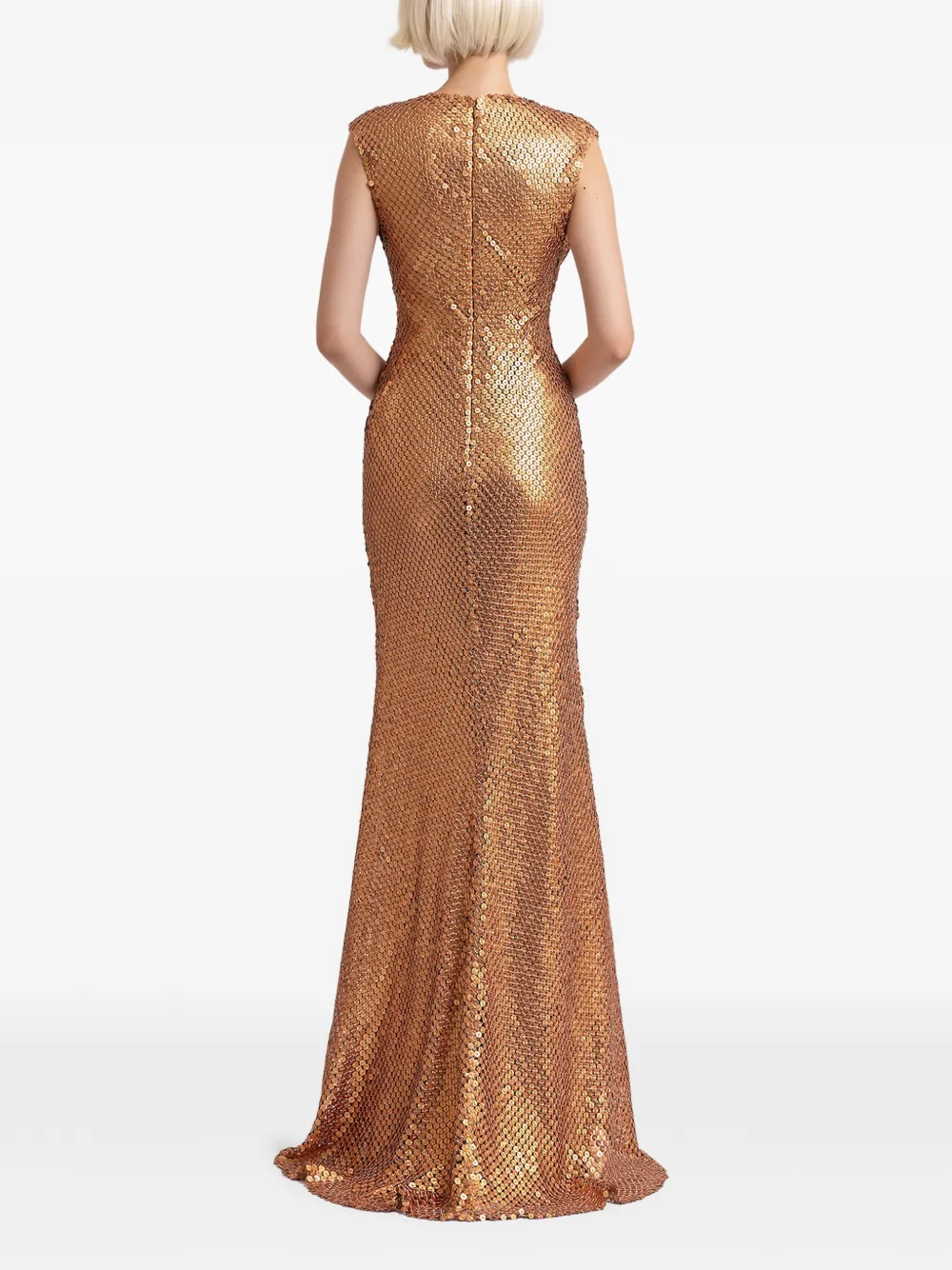 Gemy Maalouf Maxi-jurk met col en split Bruin