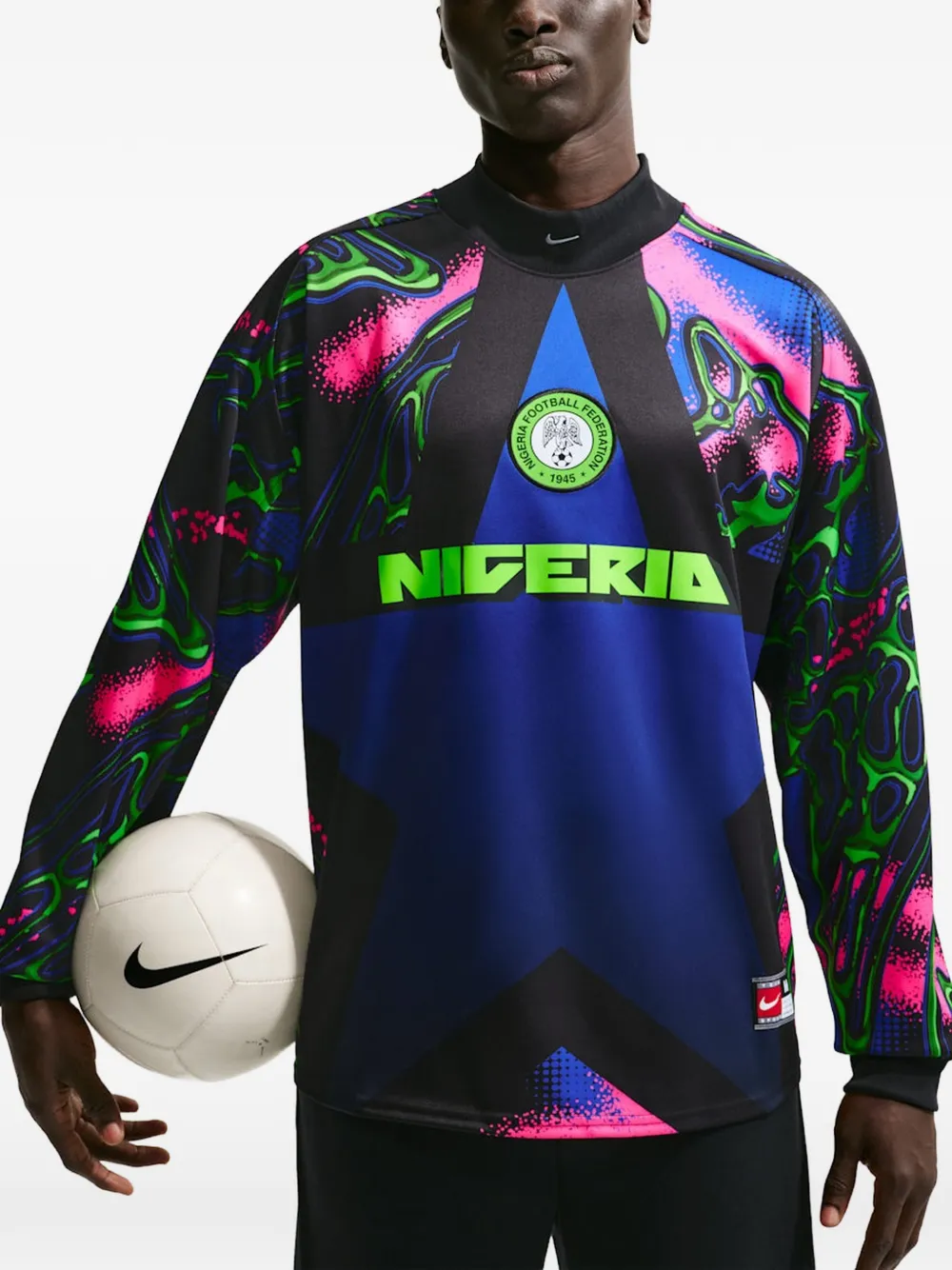 Nike Nigeria Authentic Goalkeeper T-shirt Zwart