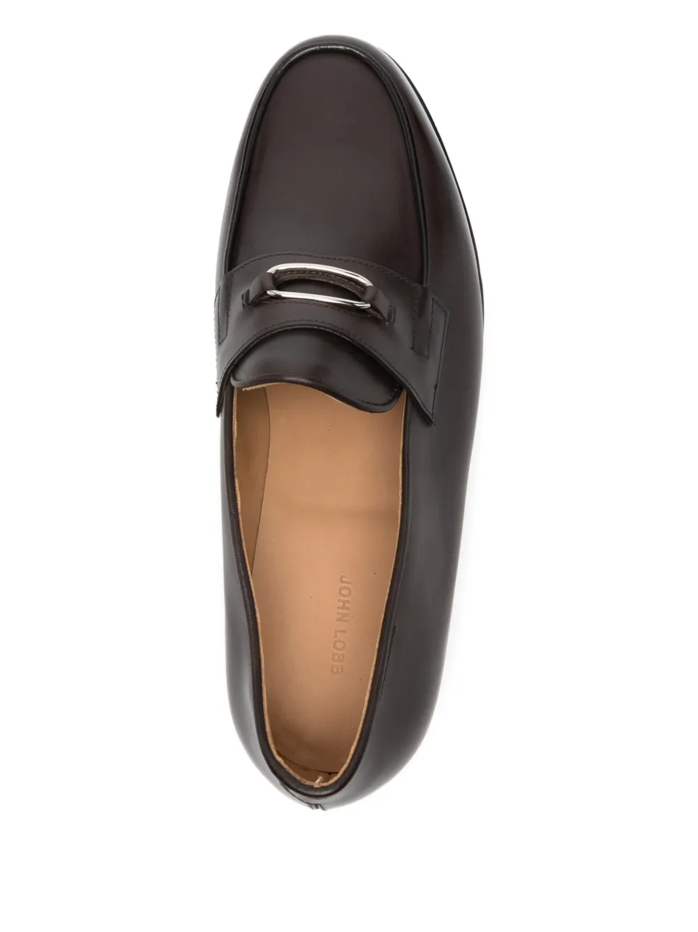 John Lobb Leren loafers Bruin