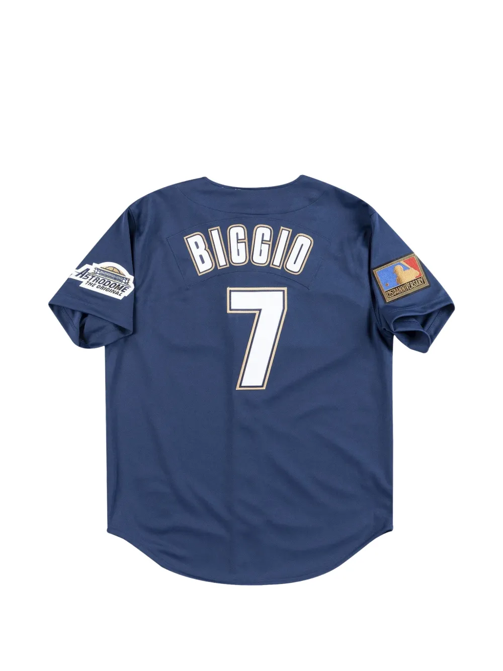 Mitchell & Ness MLB Houston Astros T-shirt met knopen Blauw