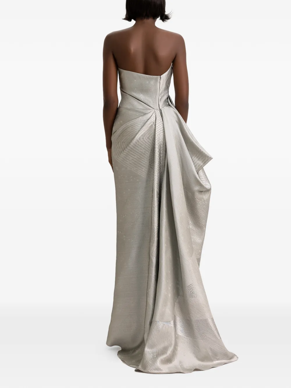 Gemy Maalouf Asymmetrische maxi-jurk met hals Grijs