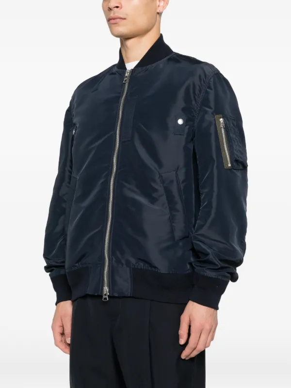 Sacai ジップアップ ボンバージャケット | ブルー | FARFETCH JP