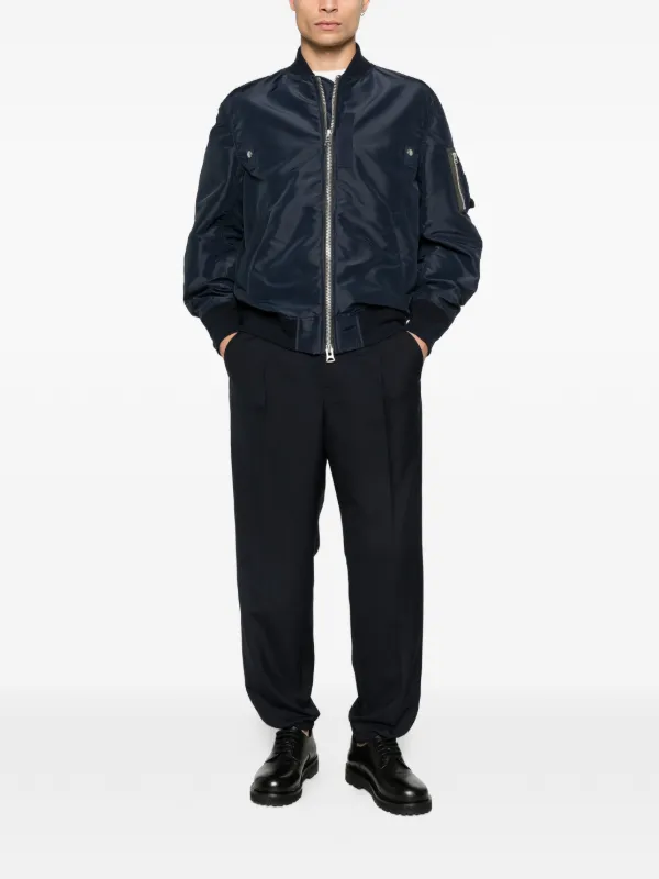 Sacai ジップアップ ボンバージャケット | ブルー | FARFETCH JP