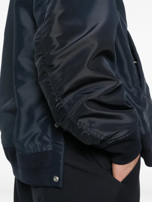 Sacai ジップアップ ボンバージャケット | ブルー | FARFETCH JP