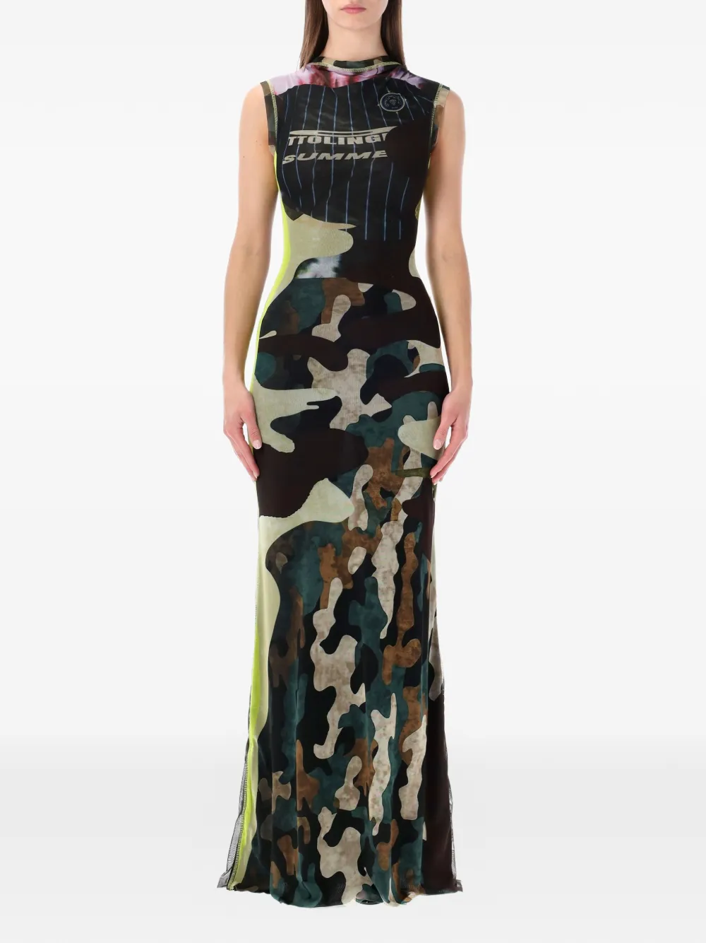 Ottolinger camouflage maxi dress - Verde