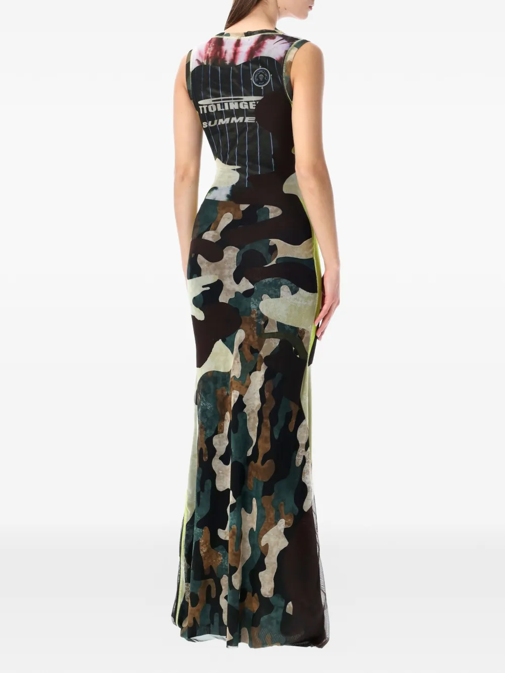 Ottolinger Maxi-jurk met camouflageprint - Groen