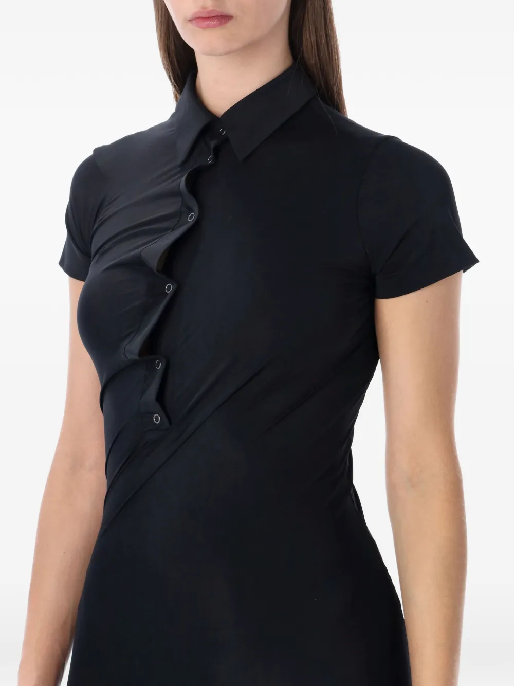  Ottolinger Twisted Polo Midi Dress - Black 