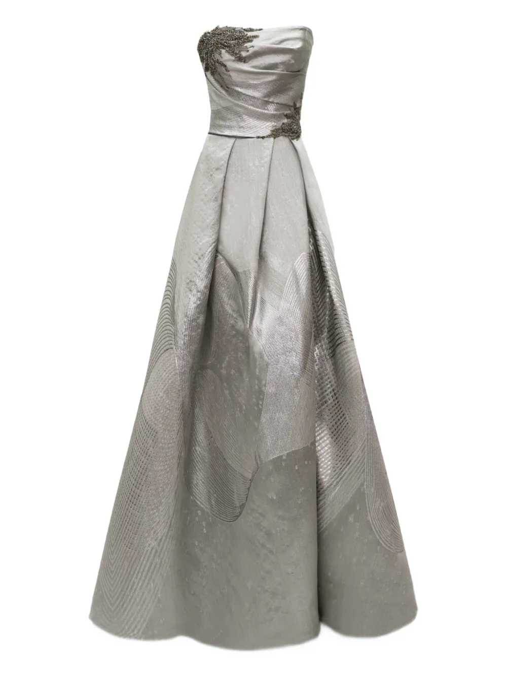 Gemy Maalouf strapless beaded corset gown - Grey
