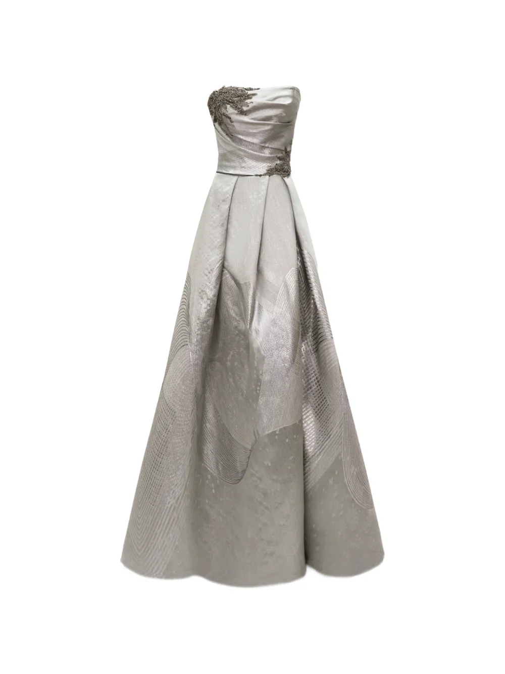 Gemy Maalouf strapless beaded corset gown - Grigio