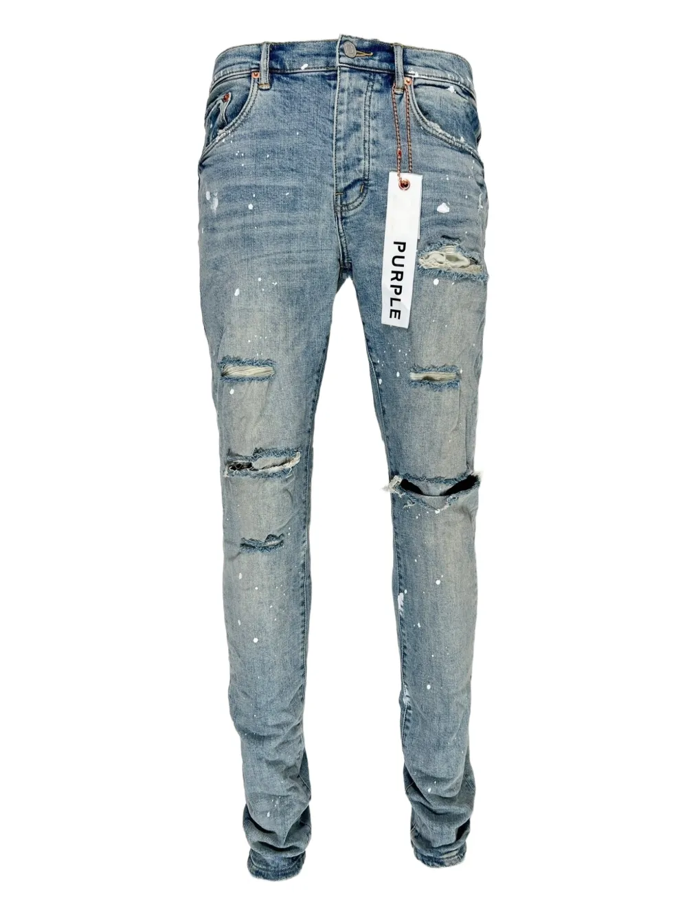 Purple Brand Jeans im Distressed-Look - Blau