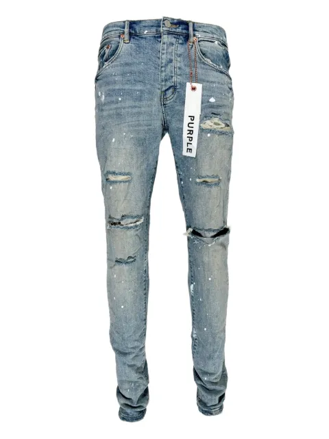Purple Brand distressed paint-splatter jeans