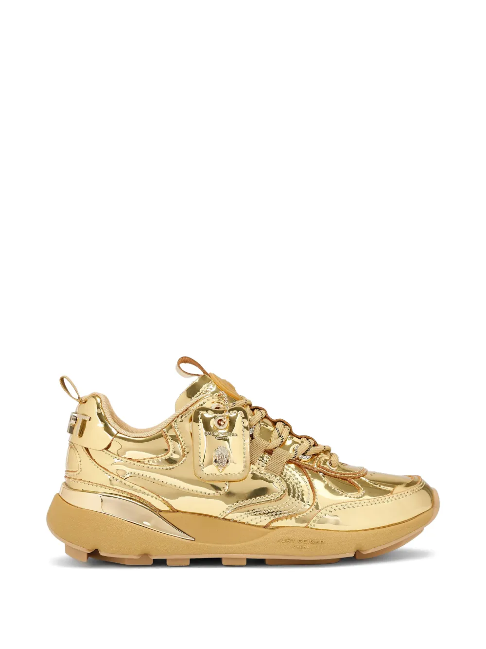Kurt Geiger London Kurt Runner metallic vetersneakers Goud