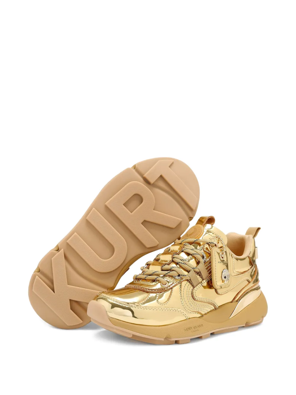 Kurt Geiger London Kurt Runner metallic vetersneakers Goud