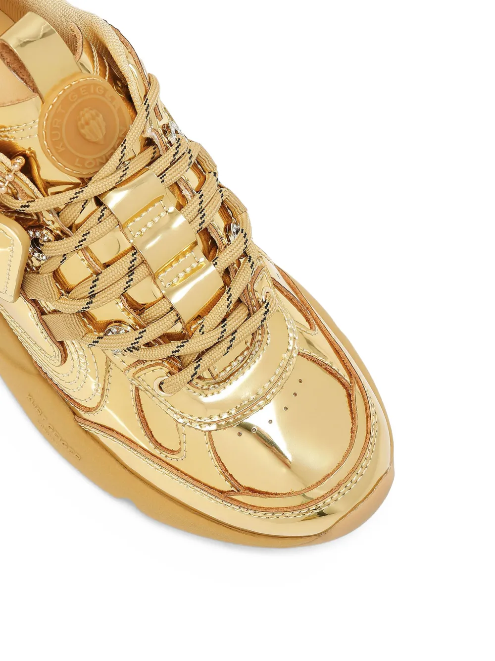 Kurt Geiger London Kurt Runner metallic vetersneakers Goud