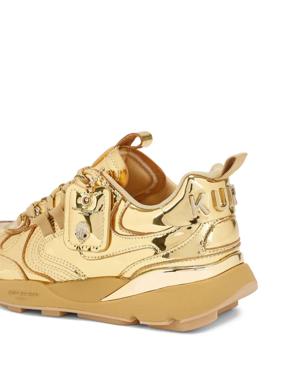 Kurt Geiger London Kurt Runner metallic vetersneakers Goud
