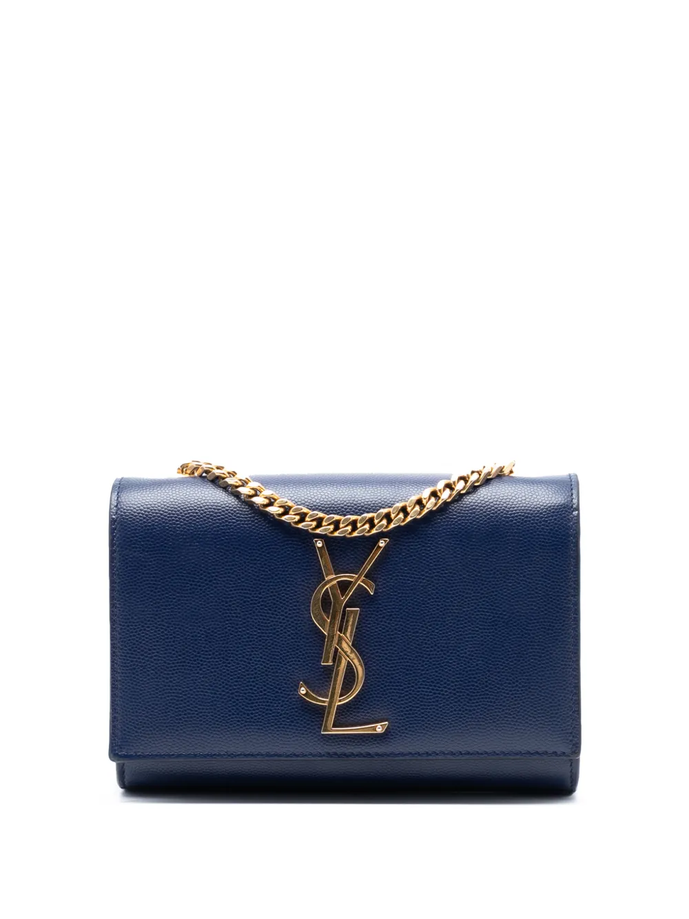 Saint Laurent Pre-Owned 2013-2025 Small Grain de Poudre Monogram Kate crossbody bag - Blu