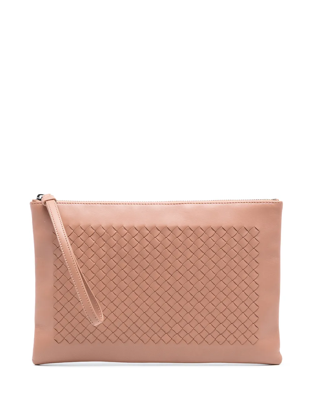 Bottega Veneta Pre-Owned 2012-2025 Nappa Intrecciato Zip Wristlet Pouch clutch bag - Marrone
