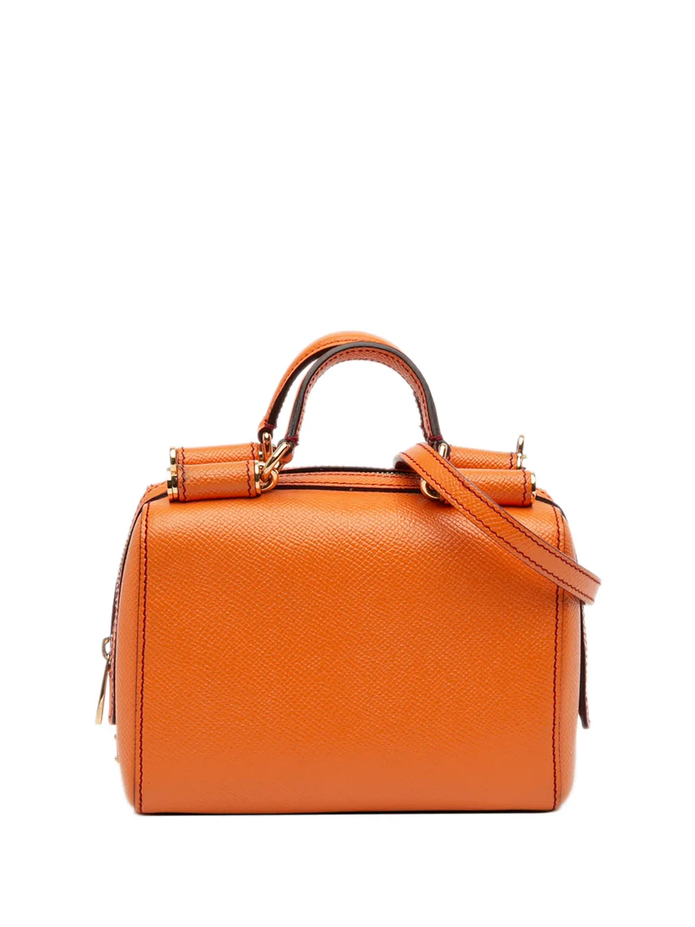 Dolce & Gabbana Pre-Owned 2000-2025 Mini Grained Calfskin Sicily satchel - Arancione